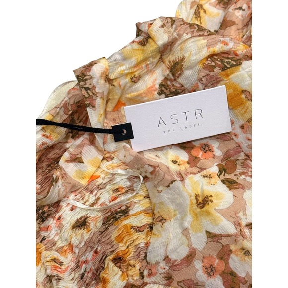 ASTR The Label Women's Mariella Taupe Yellow Floral Lined Maxi Dress - Picture 8 of 8